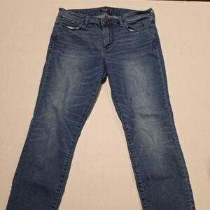 Abercrombie and Fitch Jeans Womens 27 4L Harper Low Rise Ankle Dark Wash Raw Hem